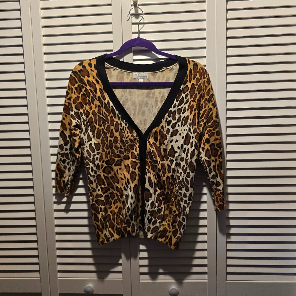 Joseph A Leopard Print Cardigan